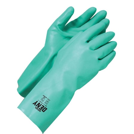 Unsupported Nitrile Green 13 Gauntlet 15mil Flock Lined, Shrink Wrapped, Size S (7)